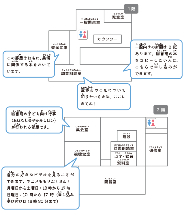 中央図書館館内図